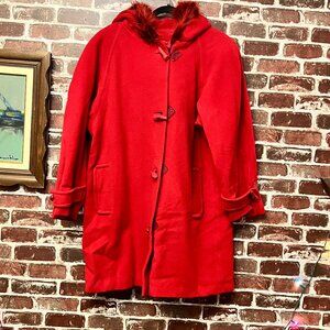 Braemar by Jeremy Scott Red Wool Coat